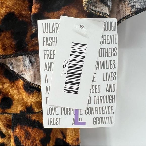 LuLaRoe Cici Dress Size Large Animal Print Cheetah Mermaid Velvet Stretch NEW - Picture 6 of 7